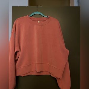 Lulu Lemon Cropped Perfectly Oversized Soft-stream crew neck